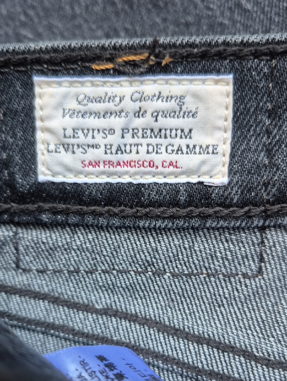 LEVIS-  7OS HIGH FLARE CHARCOAL DENIM - Picture 6 of 10